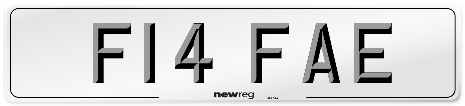 F14 FAE Number Plate from New Reg